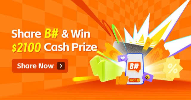 Evenement Discord Share B# avec 2100 USD de prix banniere d activite
